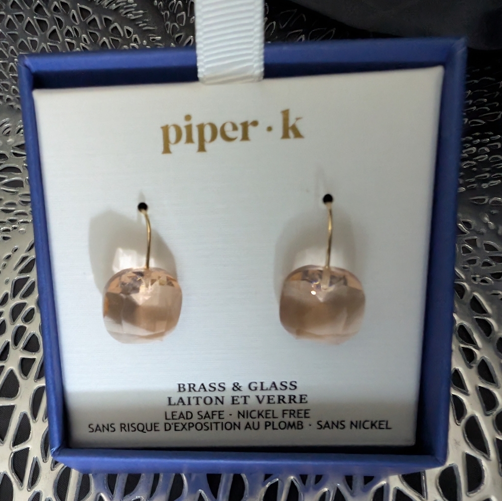 Piper Gold and Pink Brass Earrings